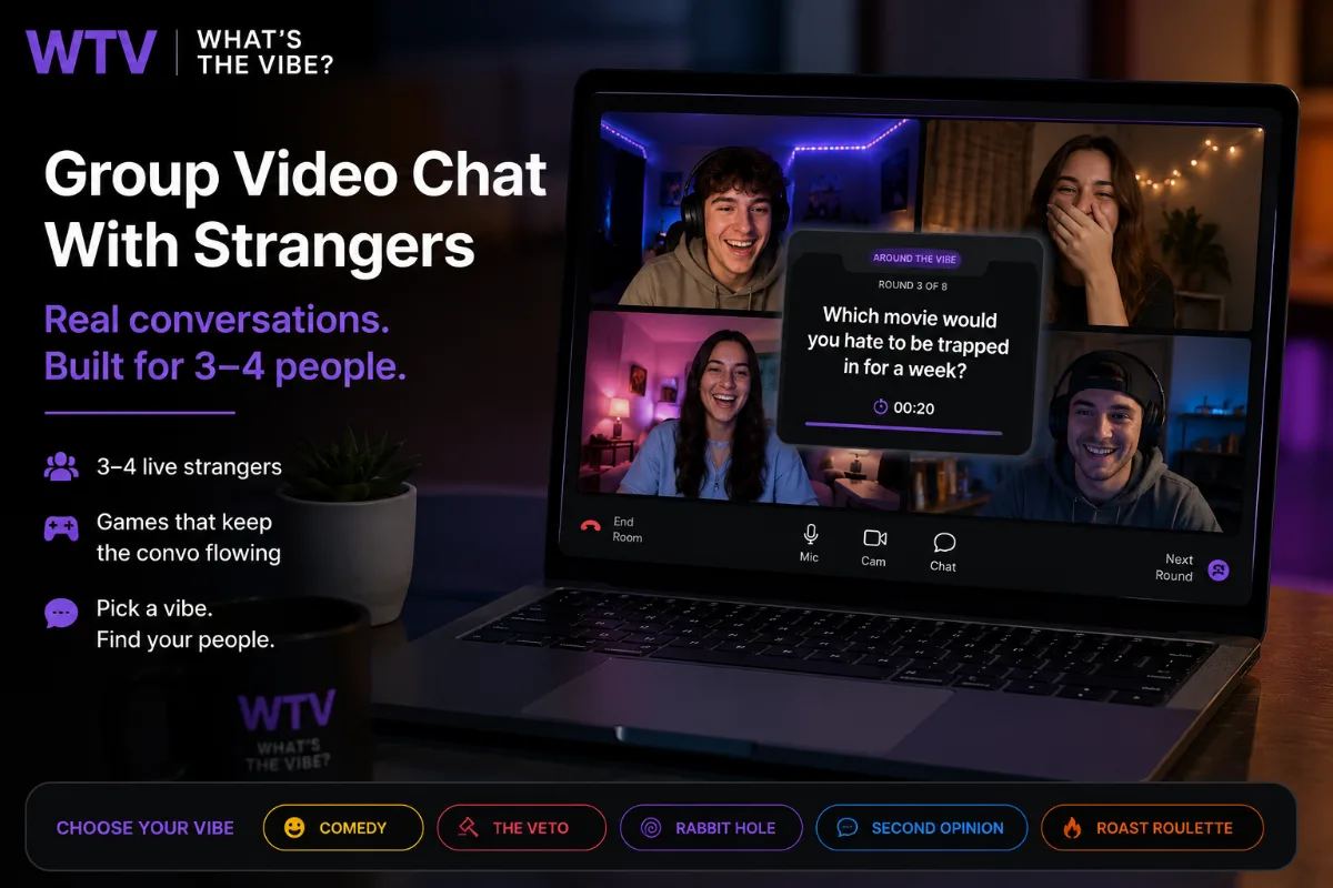 Group Video Chat With Strangers: 3–4 Person Chats | WTV